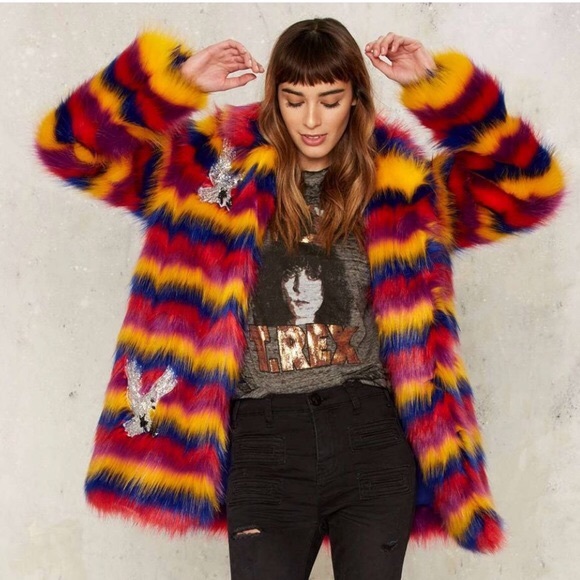 Nasty Gal Jackets & Blazers - Nasty Gal Rare Bird Faux Fur Coat